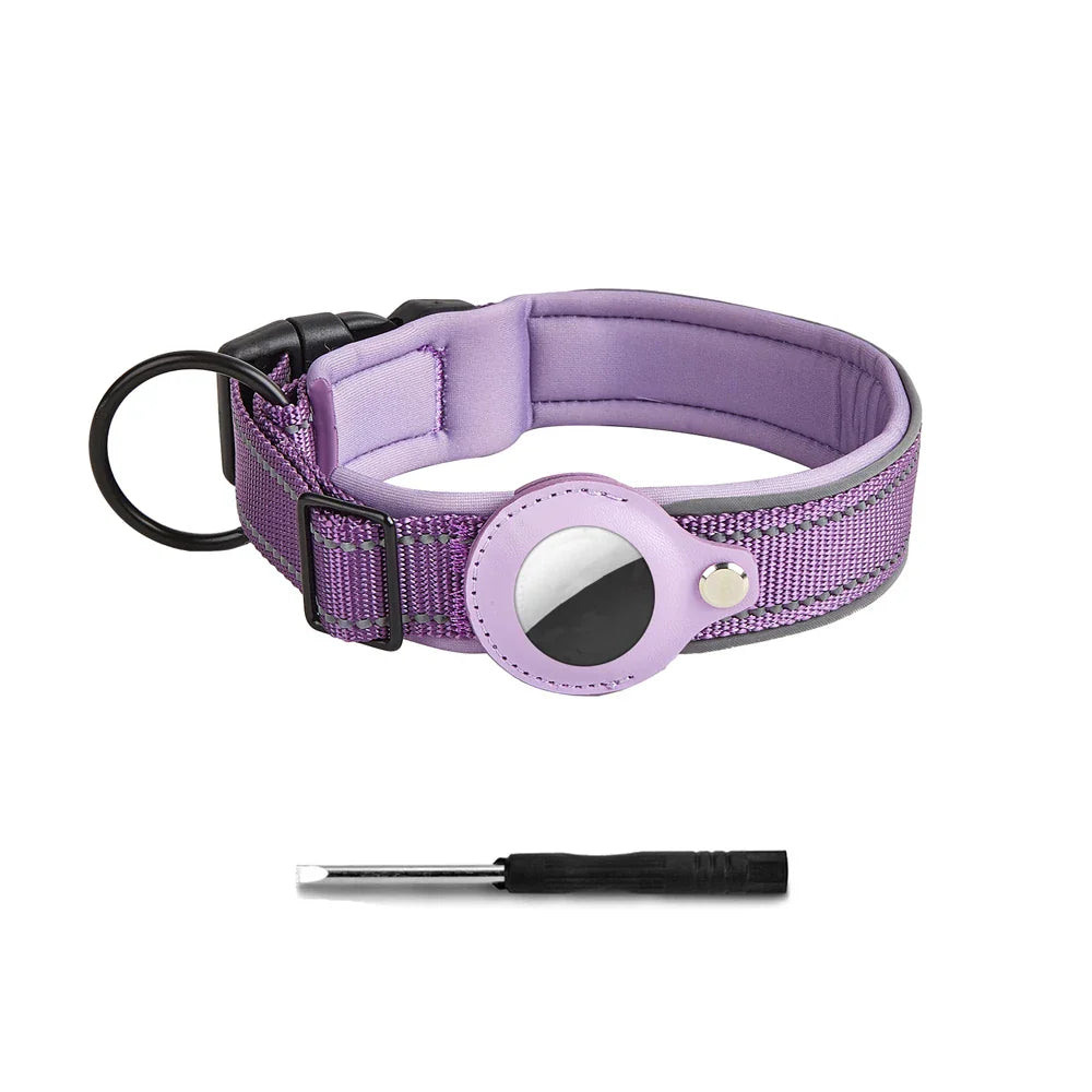 Taro | Verstellbares Hundehalsband mit AirTag-Halterung & Reflexstreifen