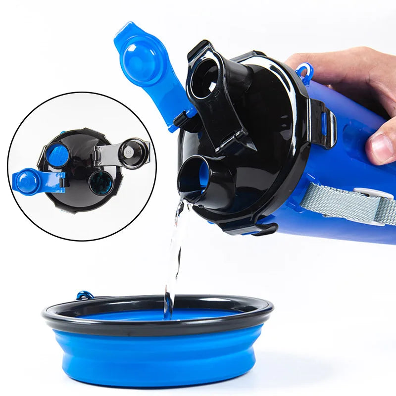 PawPort | Reise-Wasserflasche mit integriertem Futterbereich