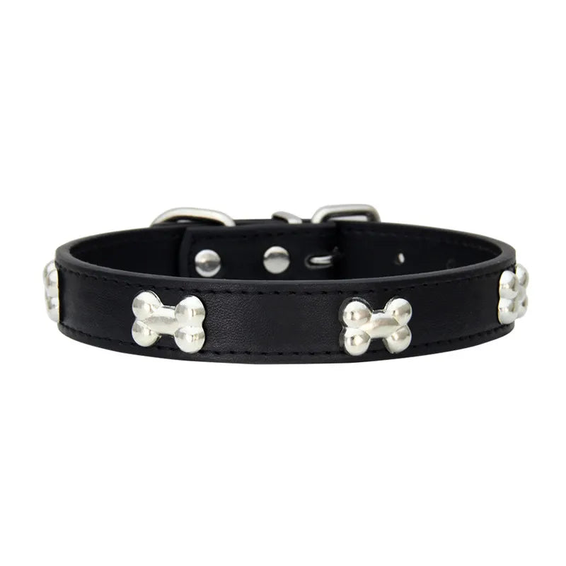 Lupo & Luna | Premium Hundehalsband mit Knochen-Applikationen aus Leder