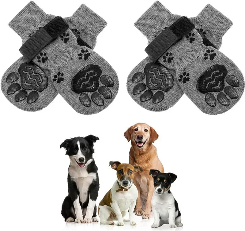 PawGrip | Rutschfeste Hundesocken mit Klettverschluss (4er-Set)