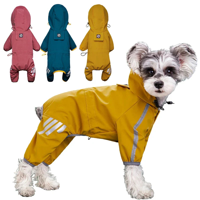 RainPaws | Wasserdichter Hunde-Regenoverall mit Kapuze