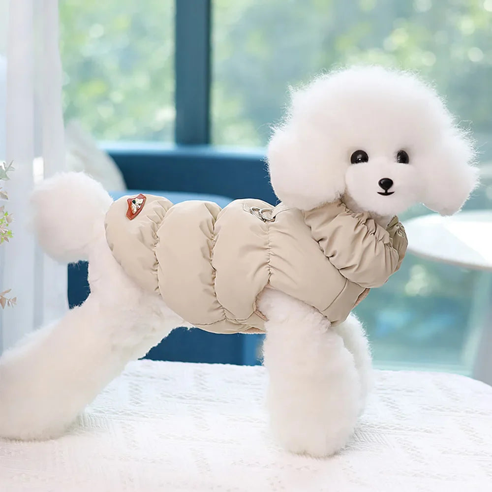 LeoWuff | Gefütterte Winterjacke für kleine Hunde mit D-Ring