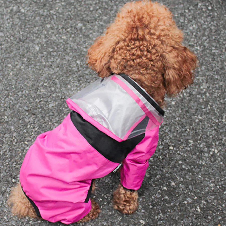 Suri | Wasserdichter Hunde-Regenoverall mit Kapuze & Reflektorstreifen