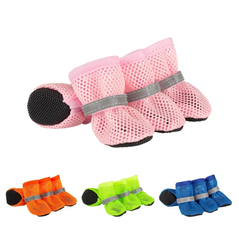 Nox | Atmungsaktive Hundeschuhe mit Anti-Rutsch-Sohle im 4er-Set