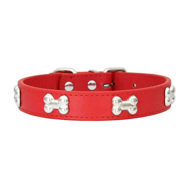 Lupo & Luna | Premium Hundehalsband mit Knochen-Applikationen aus Leder