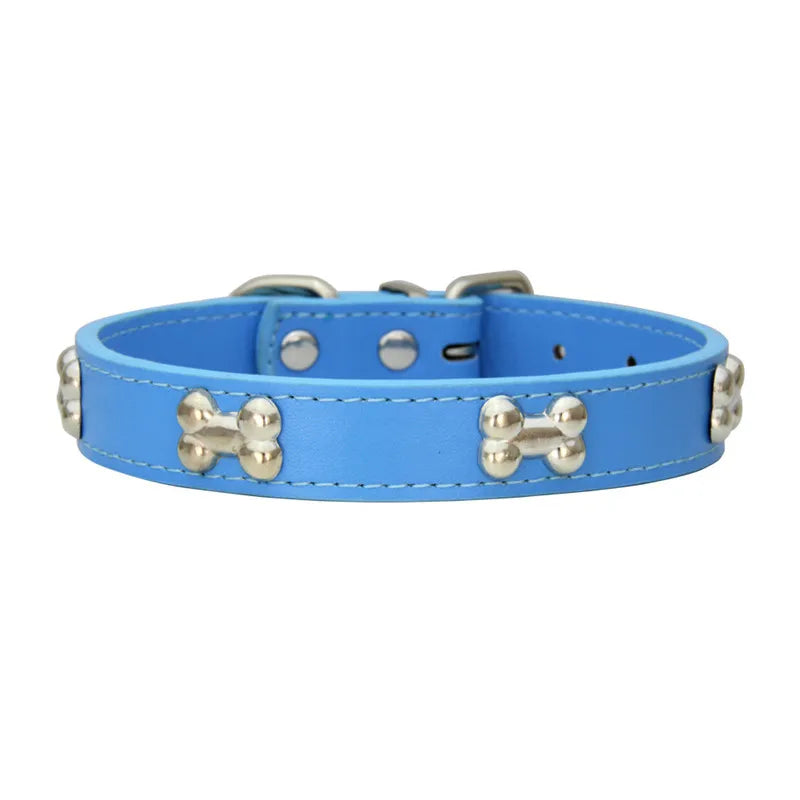 Lupo & Luna | Premium Hundehalsband mit Knochen-Applikationen aus Leder
