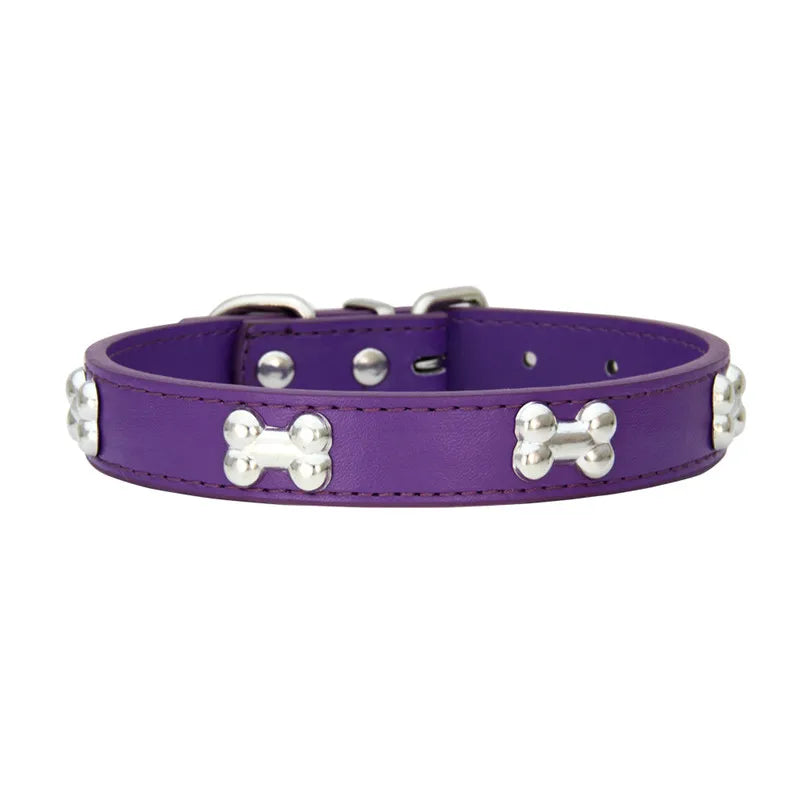 Lupo & Luna | Premium Hundehalsband mit Knochen-Applikationen aus Leder