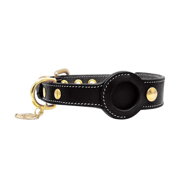 Bruno | Exklusives AirTag Lederhalsband für Hunde