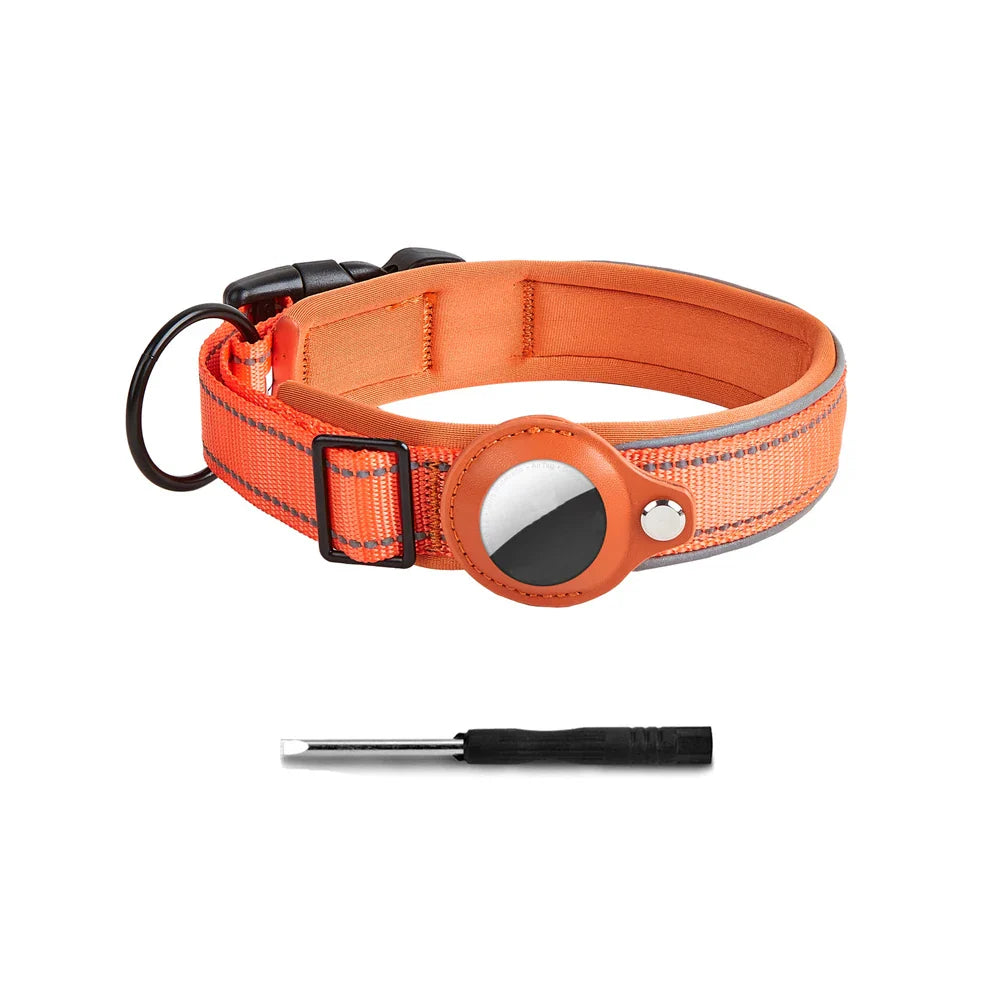Taro | Verstellbares Hundehalsband mit AirTag-Halterung & Reflexstreifen