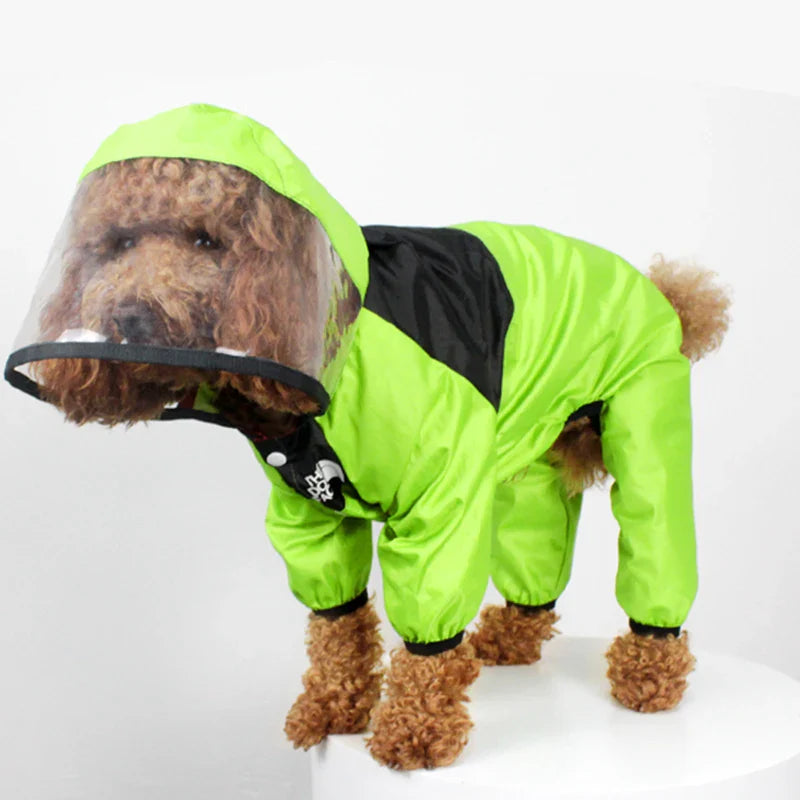 Suri | Wasserdichter Hunde-Regenoverall mit Kapuze & Reflektorstreifen