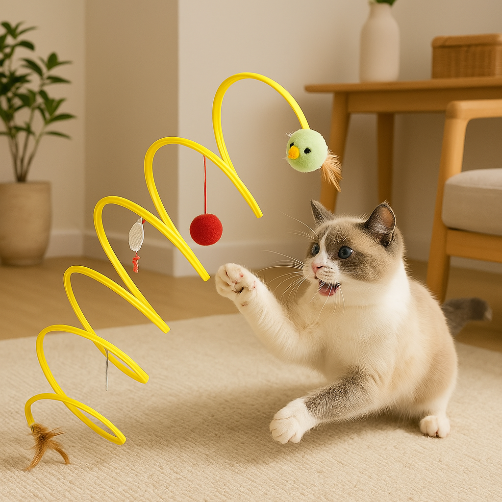 ZigZagPets | Spiralfeder-Spielzeug für Katzen