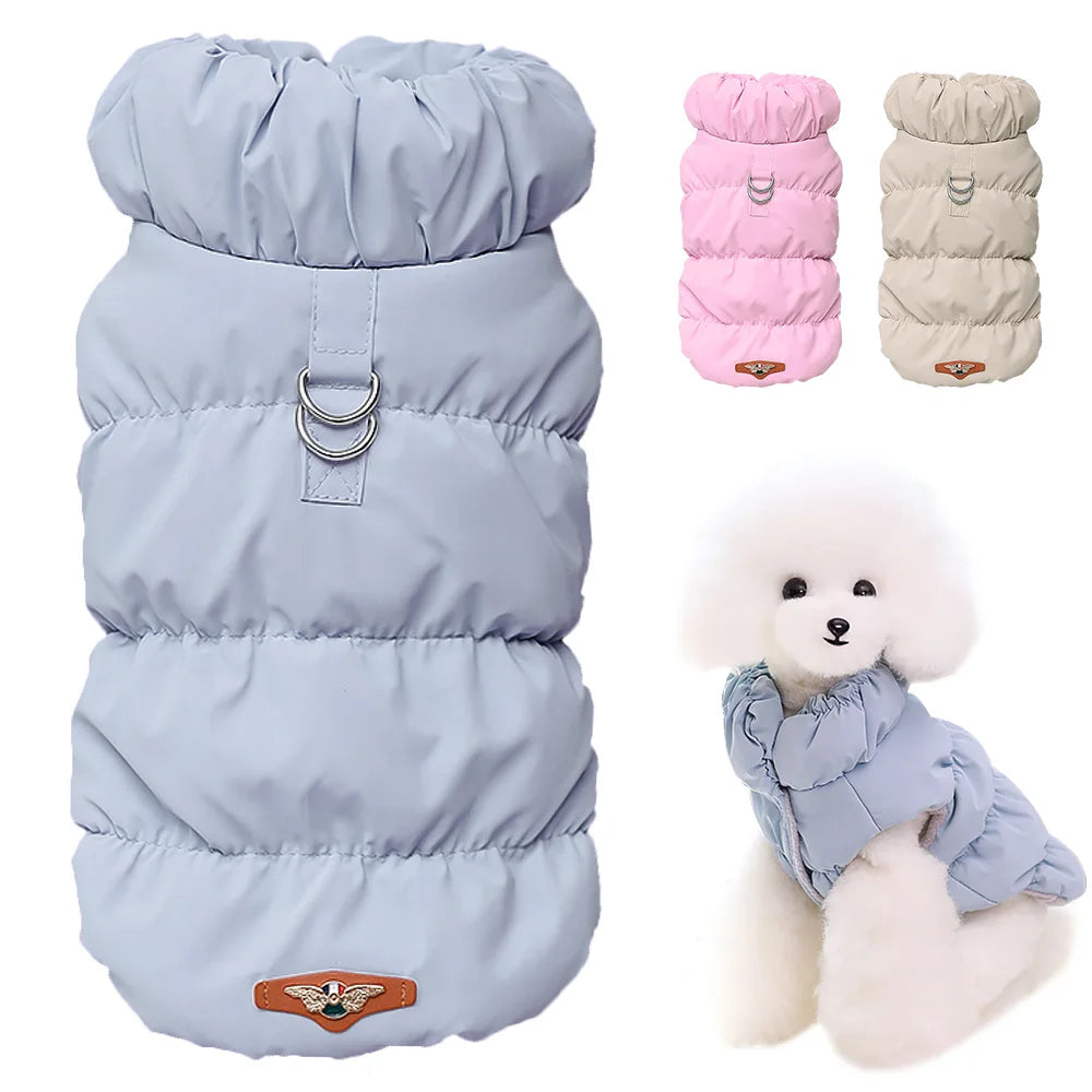 LeoWuff | Gefütterte Winterjacke für kleine Hunde mit D-Ring