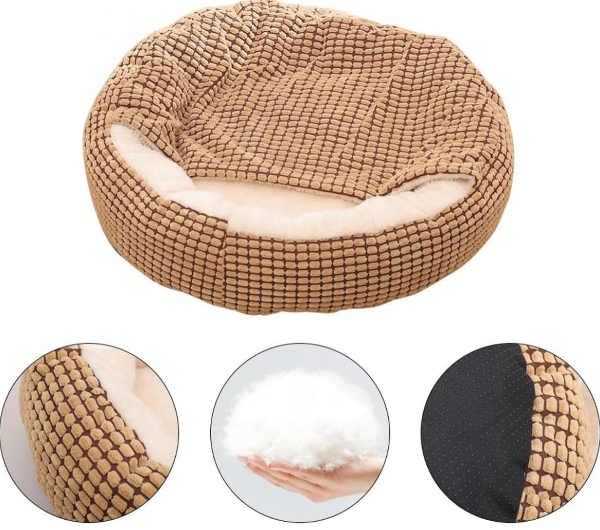Lunetta | Waschbares Kuschelbett für Katzen & kleine Hunde mit Höhleneffekt