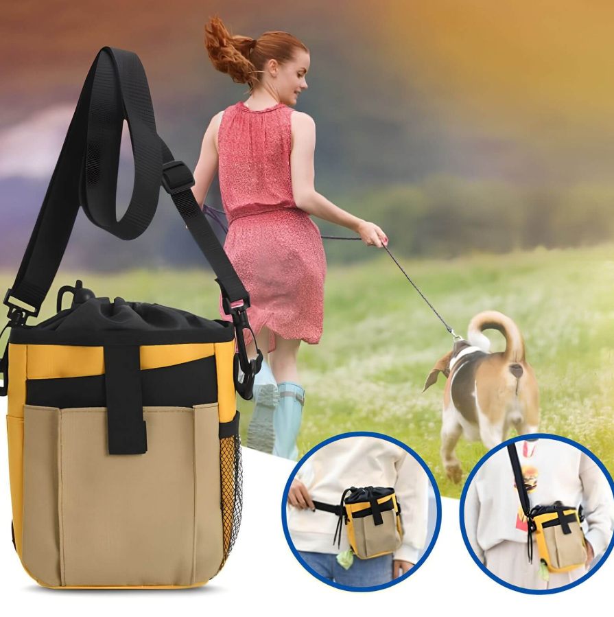 PfotenPro | Hüfttasche für Hundetraining mit Leckerli-Fach & Kotbeutelspender