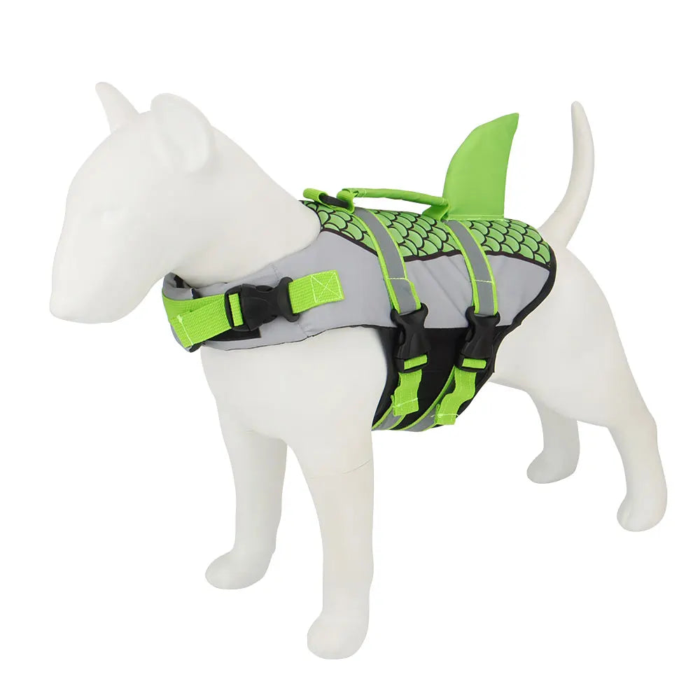 Finn | Schwimmfähige Hunde-Rettungsweste mit Flossen-Design & Tragegriff