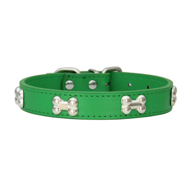 Lupo & Luna | Premium Hundehalsband mit Knochen-Applikationen aus Leder