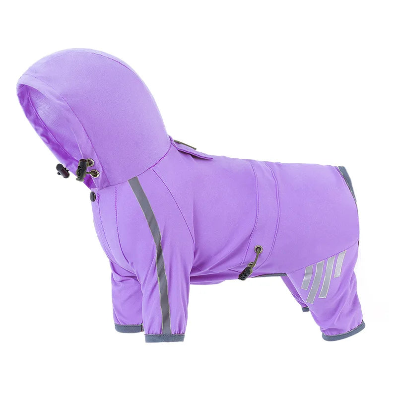 RainPaws | Wasserdichter Hunde-Regenoverall mit Kapuze