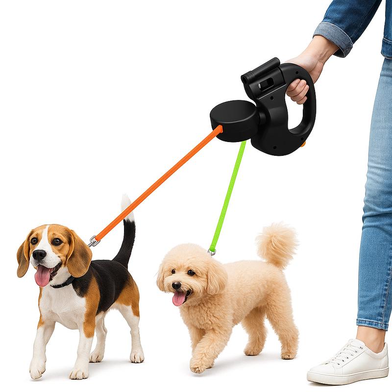 BelloMax | Verwicklungsfreie Doppelleine mit 360° Drehkopf für Hunde