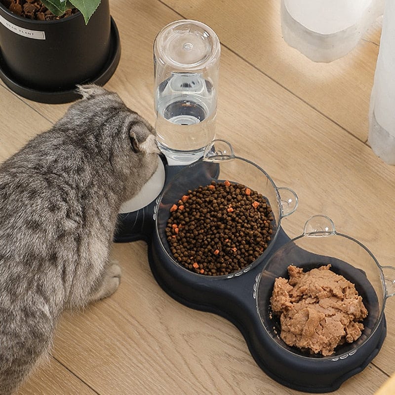 FeliFresh | 3-in-1 Futternapf & Wasserspender für Katzen und kleine Hunde – Gesundheit & Komfort in einem