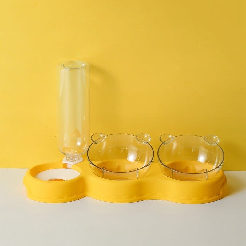 Voerbak en waterdispenser voor katten en kleine honden 3-in-1 Donkerblauw