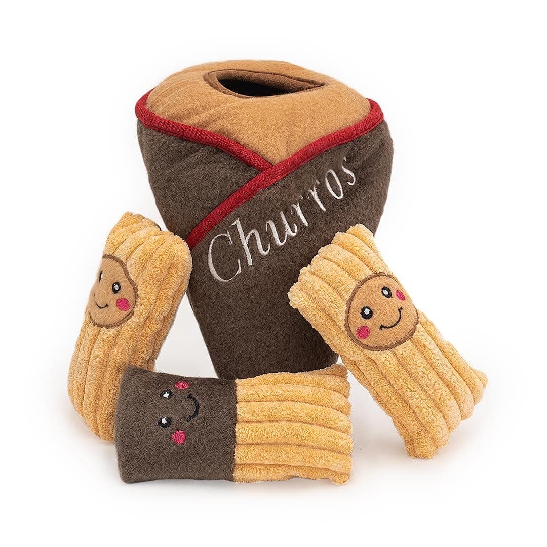 Luna | Interaktives Hundespielzeug „Churro-Tüte“ mit Quietschspielzeug