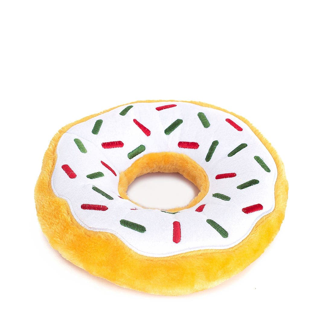 SnackyPaws | Jumbo Hundespielzeug – Donut-Plüsch mit Quietschfunktion
