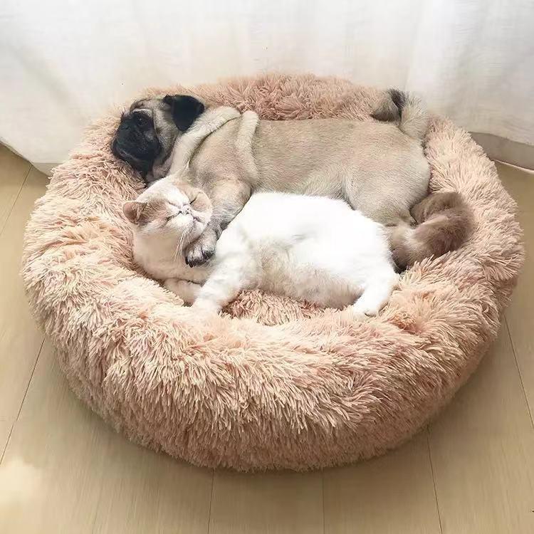 Balu | Flauschiges Donut-Hundebett mit Anti-Stress-Funktion