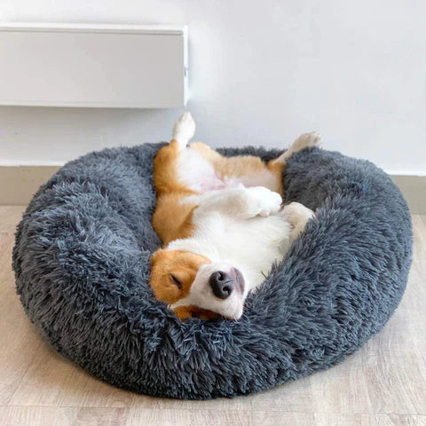 Balu | Flauschiges Donut-Hundebett mit Anti-Stress-Funktion