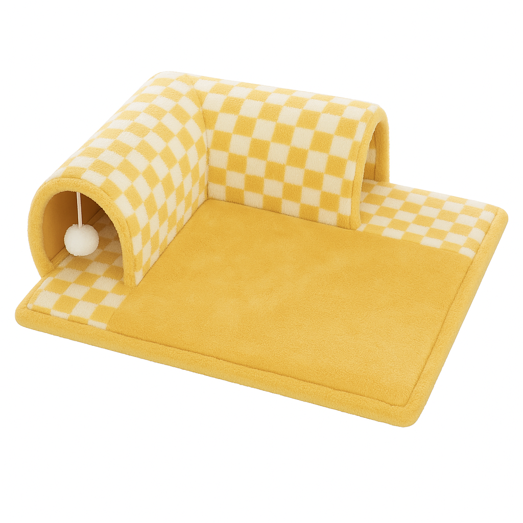 Miezimo | Kuscheltunnel mit Spielmatte für Katzen und Kätzchen