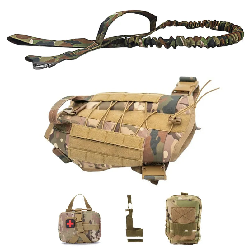 RexGuard | Taktisches Hundegeschirr mit Taschen & Führleine für Training & Outdoor