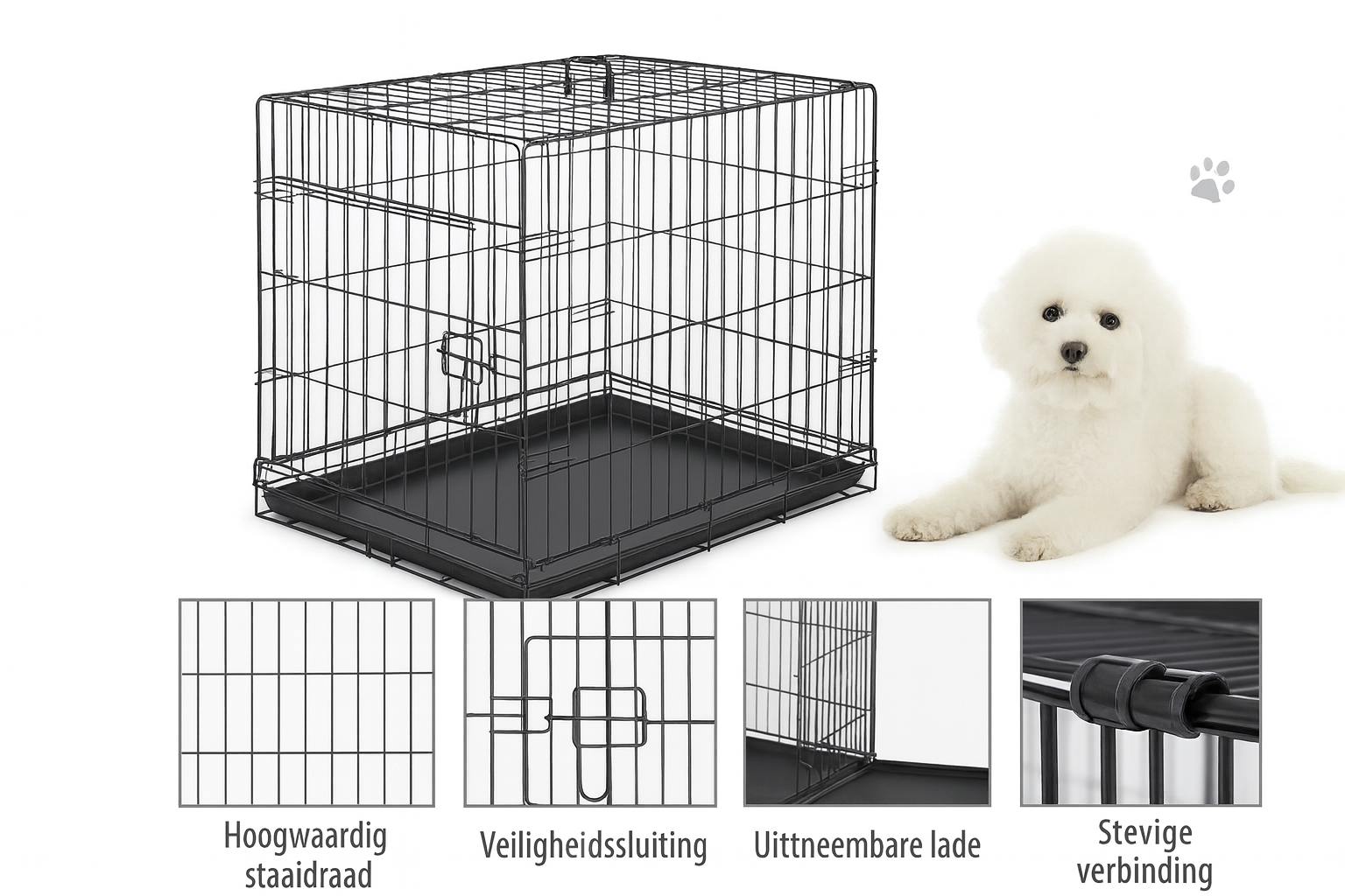 Rudolf & Rufus | Faltbare Transportbox für Hunde aus Metall