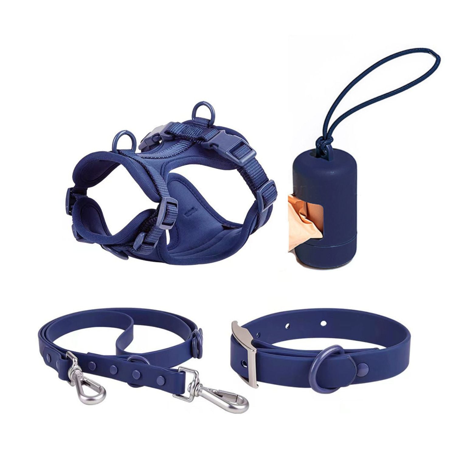 hondenharnas set lichtblauw comfortabel hondentuigje voor puppy met rugclip