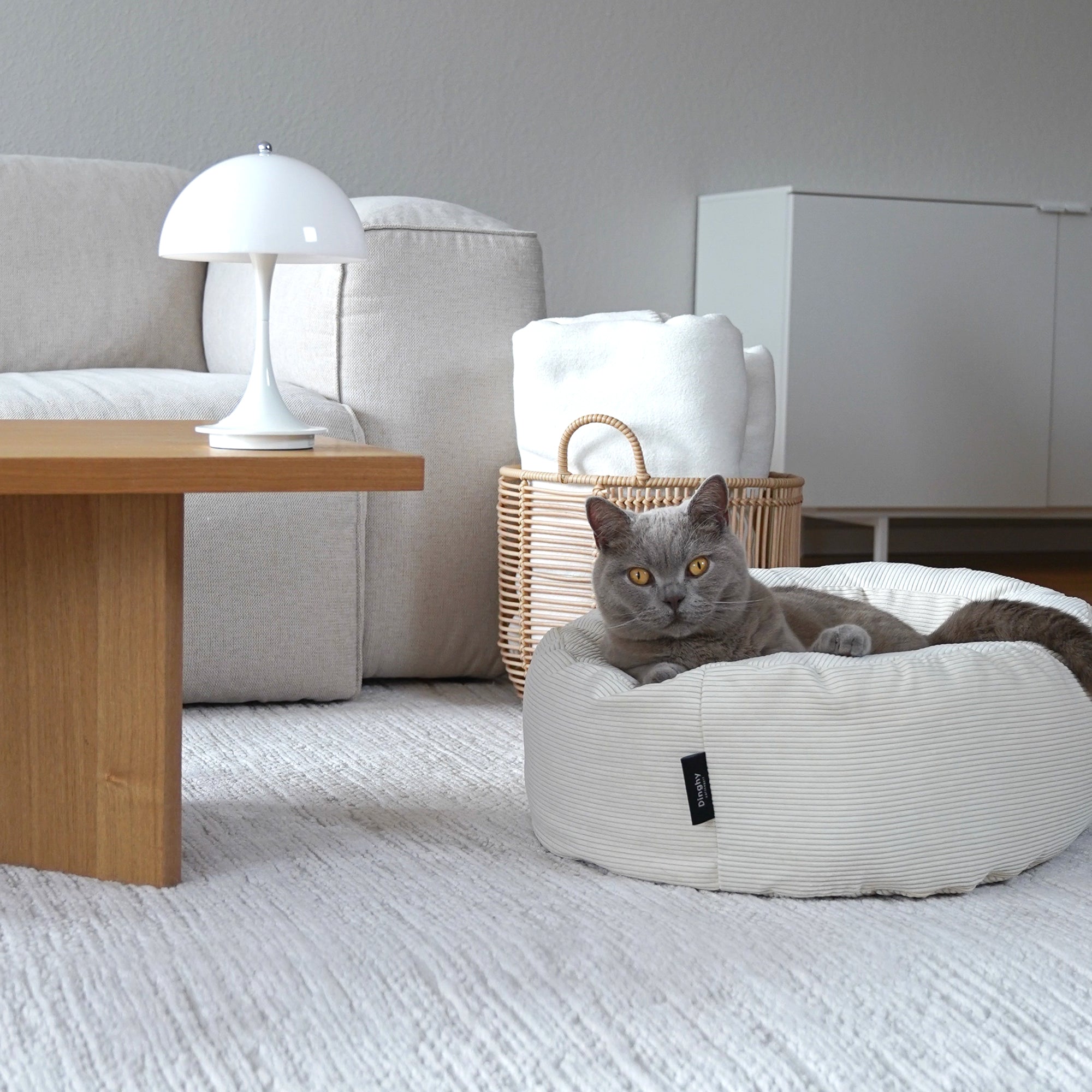 SamtSloop | Rundes Katzenbett mit Kuschelrand