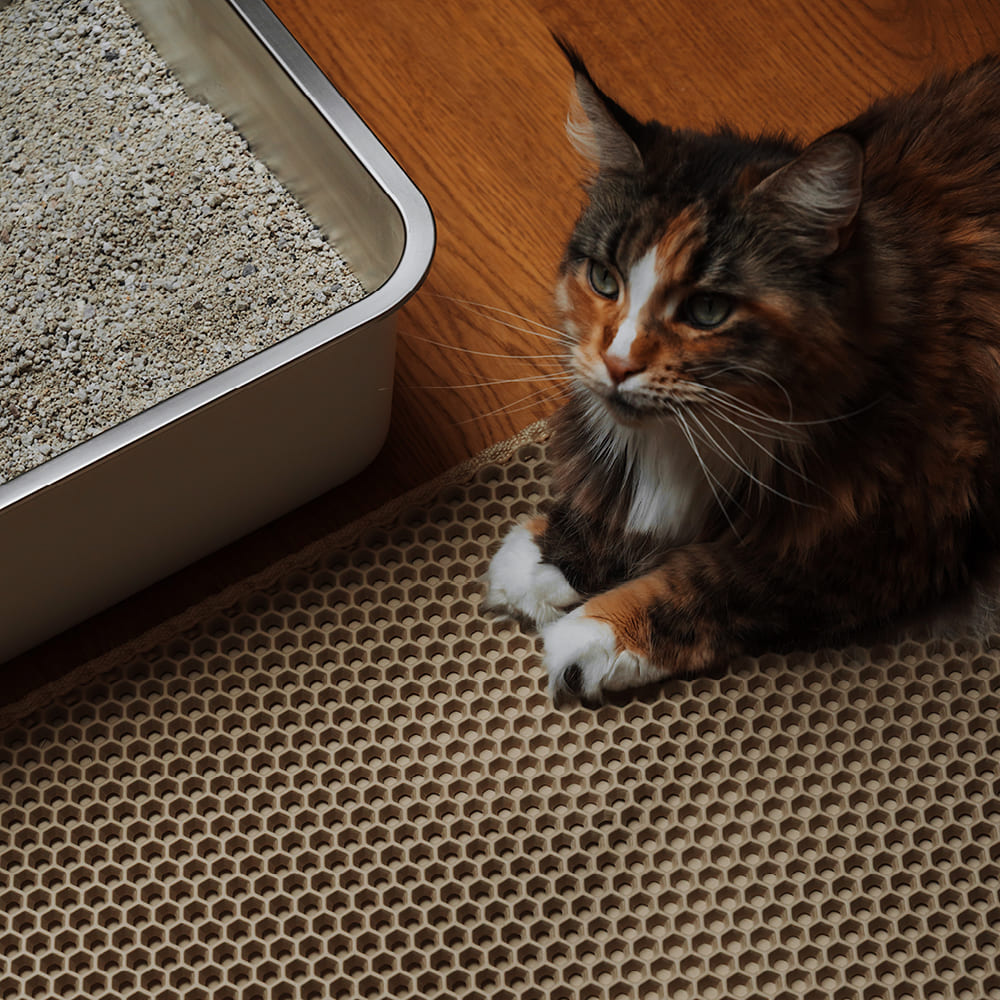 Mikato | Rutschfeste Katzenstreumatte mit Wabenstruktur