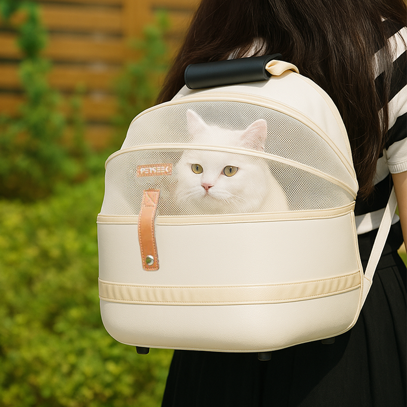 Luftpfote | Katzen-Transportrucksack mit 90° Öffnung & atmungsaktivem Mesh-Design