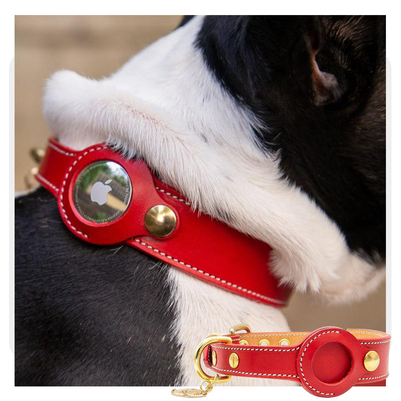 Bruno | Exklusives AirTag Lederhalsband für Hunde