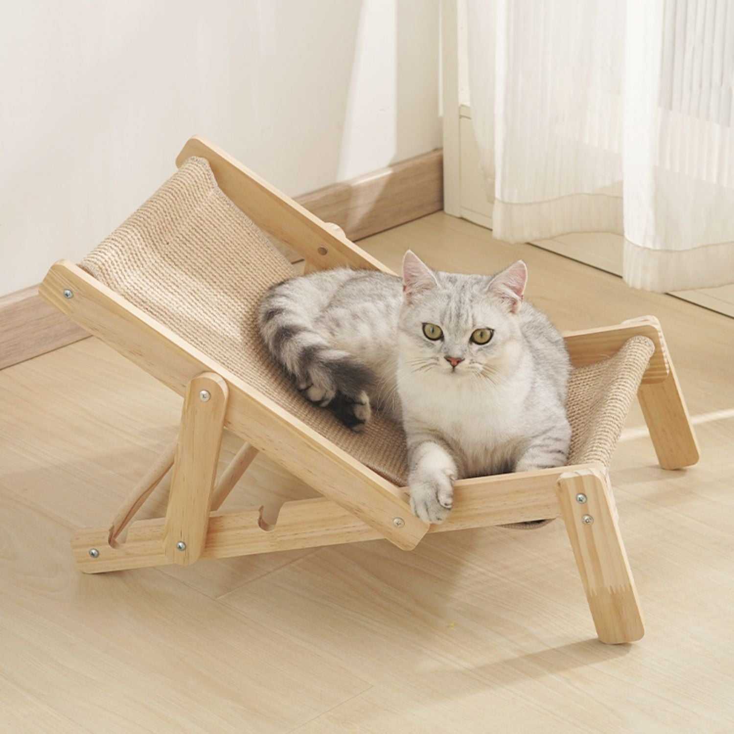 FeliLounge | Verstellbarer Holz-Loungesessel für Katzen