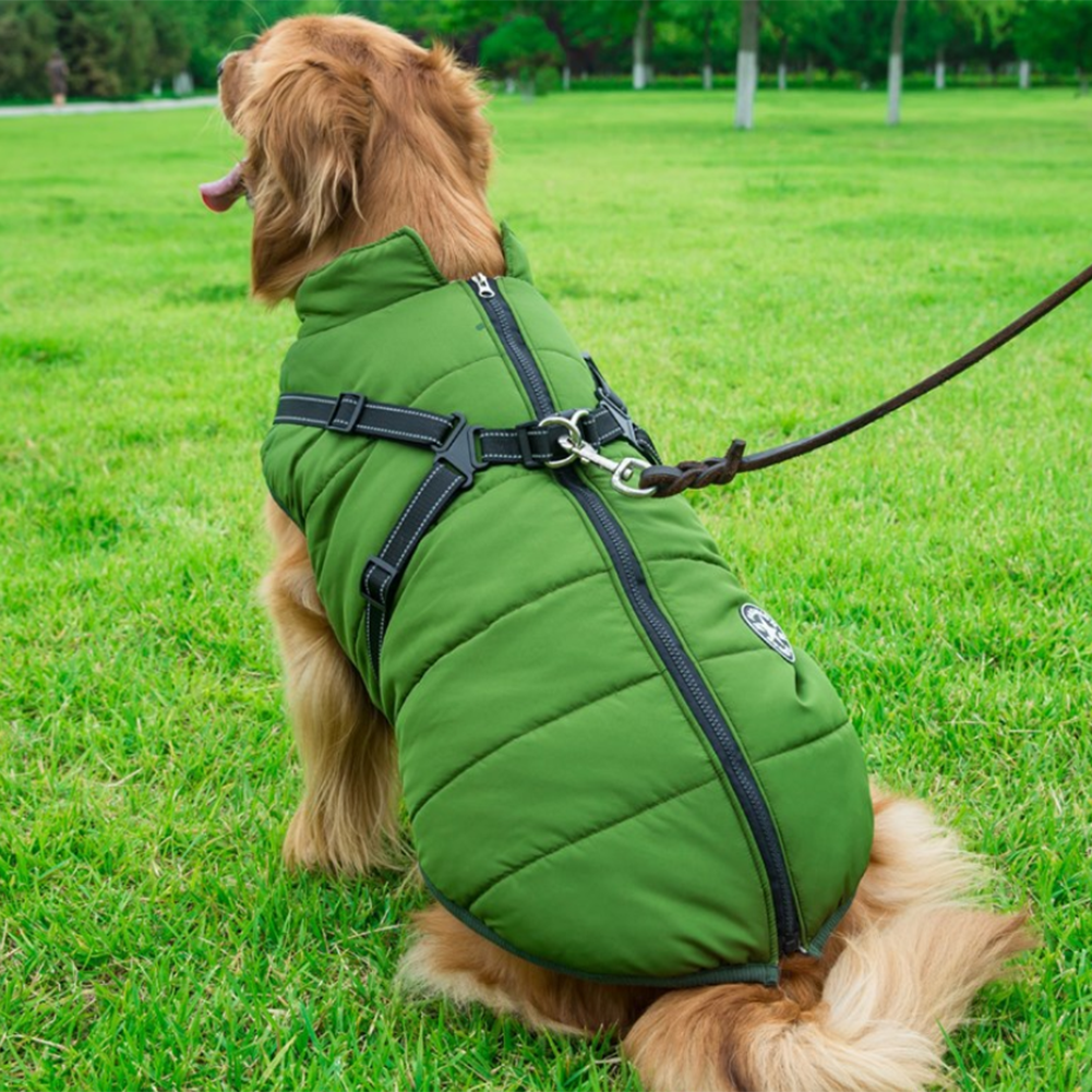 WarmPaw | Wasserdichte Winterjacke für Hunde mit integriertem Geschirr