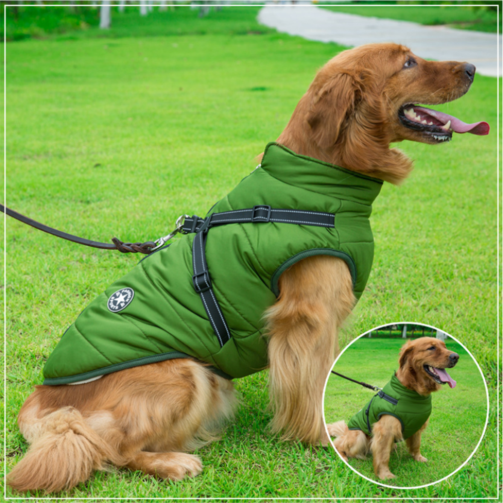 WarmPaw | Wasserdichte Winterjacke für Hunde mit integriertem Geschirr