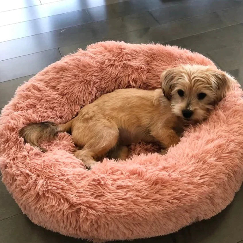 Balu | Flauschiges Donut-Hundebett mit Anti-Stress-Funktion